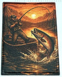 Fishing Nature Scene Vintage Style Iron On Patch - OwnTheAvenue
