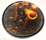 Basketball Flames Skeleton Vintage Style Iron On Patch - OwnTheAvenue