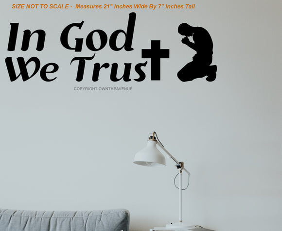 In God We Trust Christian Cross Religious Wall Decor Decal - 21