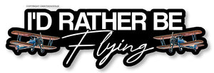I'd Rather Be Flying Pilot Airplane Vintage Plane V01 Sticker Decal 5" - OwnTheAvenue