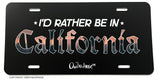 I'd Rather Be In California Beautiful CA Sunset License Plate Cover - OwnTheAvenue