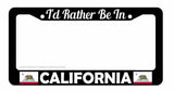 I'd Rather Be In California Car Truck Auto License Plate Frame