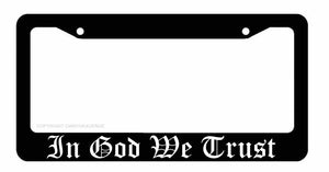 In God We Trust License Plate Frame - Black Frame - OwnTheAvenue