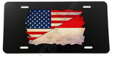 Indonesia USA American Vintage Style Distressed Flag Auto Metal License Plate - OwnTheAvenue