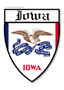 Iowa Flag Badge Logo Shield Car Truck Vinyl Sticker Decal 3.5" - OwnTheAvenue