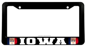 Iowa Flag Vintage Style Car Truck Auto Model V01 License Plate Frame - OwnTheAvenue