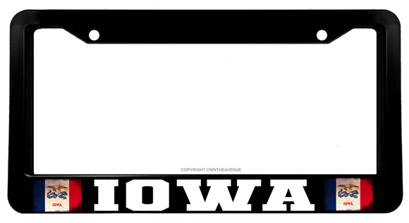 Iowa Flag Vintage Style Car Truck Auto Model V01 License Plate Frame - OwnTheAvenue