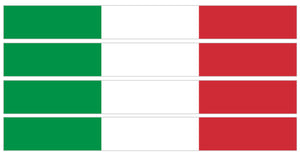 4 x motorcycle flag Italy Italian stripe racing vinyl sticker decals 6" each