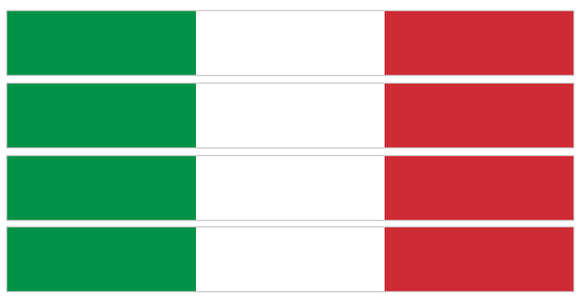 4 x motorcycle flag Italy Italian stripe racing vinyl sticker decals 6