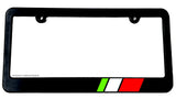 Italy Italian Flag Sport Racing Stripe Drifting Slim Style Black License Plate Frame - OwnTheAvenue