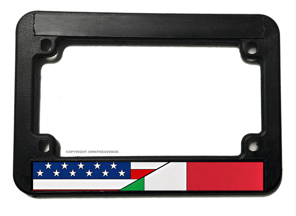 USA American Italy Italian World Country Flag Motorcycle License Plate Frame