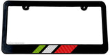 Italian Stripes Carbon Vinyl Racing Italy Euro Slim Black License Plate Frame - OwnTheAvenue