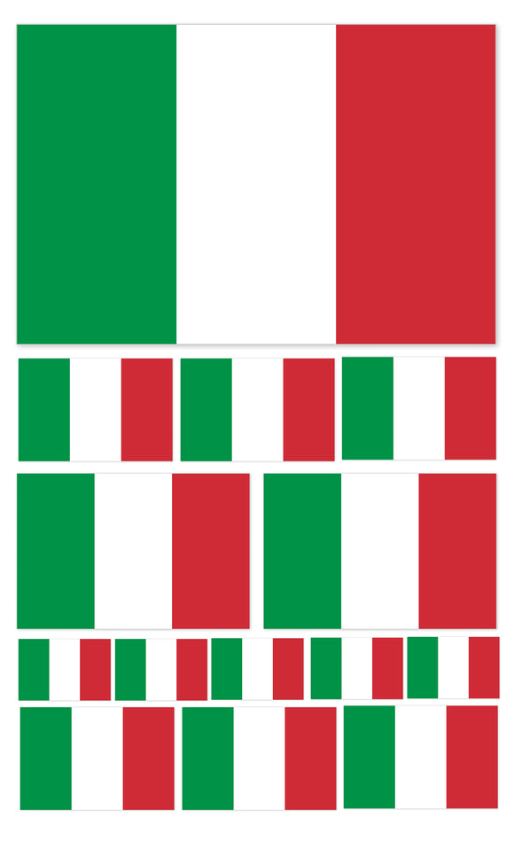 14Pcs Pack Lot Italy Italian World Country Flag Assorted Sticker Decals - OwnTheAvenue