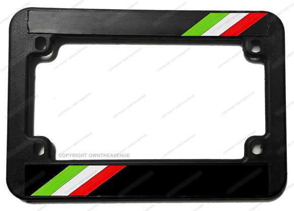 Italy Italian Flag Racing Sports Sport Stripe Motorcycle License Plate Frame - OwnTheAvenue