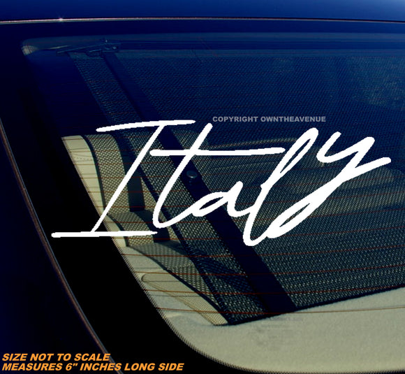 Italy Cursive Style Euro Racing Vinyl Decal Sticker 6