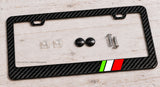 Italy Italian Flag Sport Stripe Model V001 Carbon Fiber License Plate Frame - OwnTheAvenue