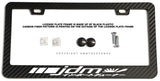 Rising Sun JDM Racing Drift Kanji Glow In The Dark Carbon Fiber License Plate Frame