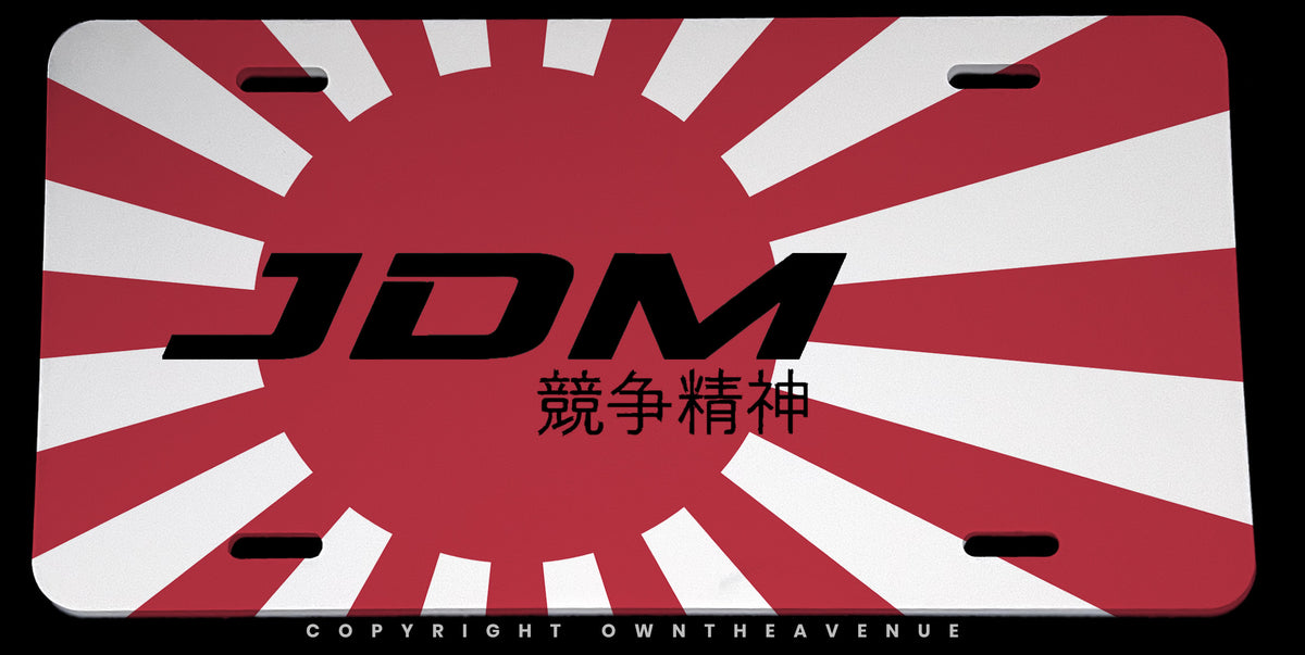 JDM Kanji Japanese Rising Sun Racing Drifting Auto Metal License Plate