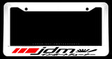 JDM Kanji Rising Sun Racing Sport Stripes White Plastic License Plate Frame - OwnTheAvenue