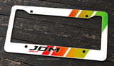 JDM Kanji Japanese Old School Style Sport Stripe V01 Metal License Plate Frame