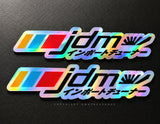 x2 JDM Kanji Japanese Racing Stripes Holographic Sticker Decals 5" Inches