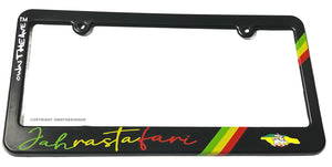 Rasta Reggae JAH Lion of Judah One Love Rastafarian Stripes License Plate Frame