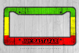 Rasta Rastafarian Jah Grunge Style Auto Metal Printed License Plate Frame - OwnTheAvenue