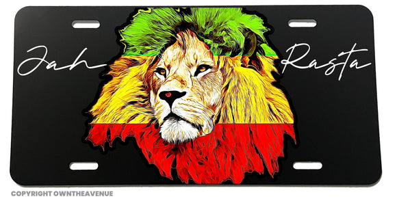 Judah Lion Rastafarian Rasta African Lion Metal License Plate - OwnTheAvenue