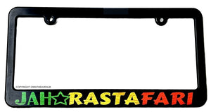 Rasta Reggae JAH Lion of Judah One Love Rastafari Slim Funny License Plate Frame - OwnTheAvenue
