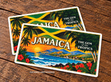 2 Pack - Jamaica Jamaican Flag Souvenir Style Vinyl Sticker Decals 5"