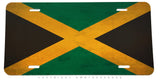 Jamaica Flag Rustic Style Auto Metal License Plate