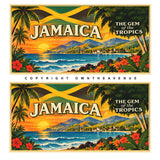 2 Pack - Jamaica Jamaican Flag Souvenir Style Vinyl Sticker Decals 5"