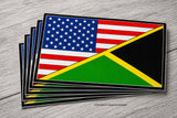 x5 USA American Jamaica Jamaican World Flag Country Vinyl Sticker Decals 3.7"