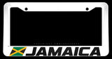 Jamaica Jamaican Flag Carbon Fiber Vinyl Racing White License Plate Frame - OwnTheAvenue