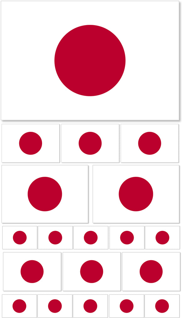 19Pcs Pack Lot Japan Japanese World Country Flag Assorted Vinyl Sticker Decals - OwnTheAvenue