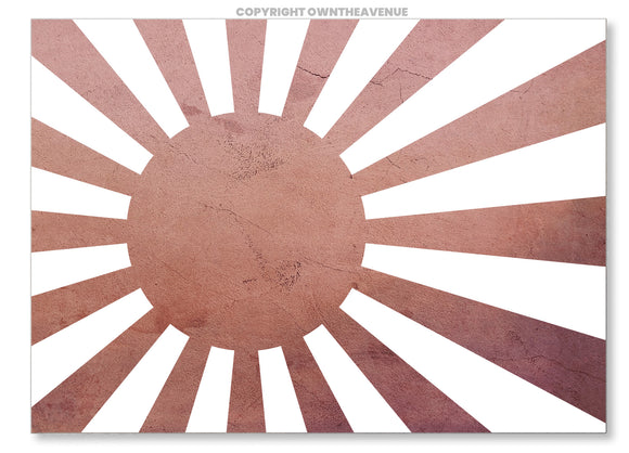 Japan Japanese Rising Sun Vintage Style Flag Vinyl Sticker Decal 3.5