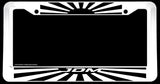 Japan Japanese Rising Sun Flag JDM Racing Drifting White License Plate Frame - OwnTheAvenue