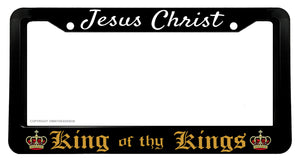 Jesus Christian Religious God Bless Christ King License Plate Frame V01 - OwnTheAvenue