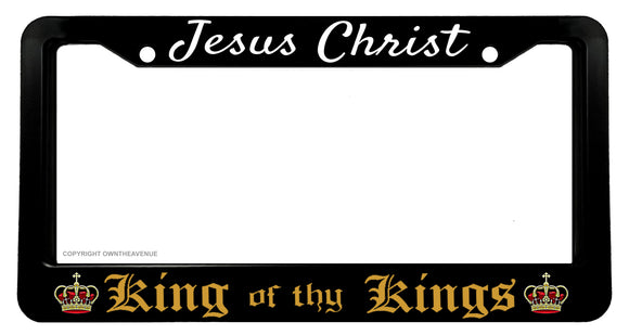 Jesus Christian Religious God Bless Christ King License Plate Frame V01 - OwnTheAvenue