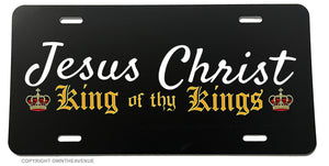 Jesus Christian Religious God Bless Christ King License Plate Cover V01