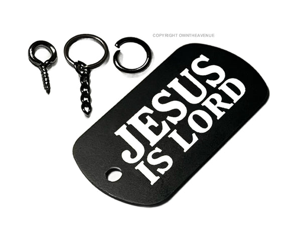 Jesus Is Lord Christian Christ Keychain Necklace Tag