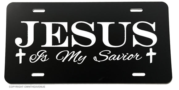 Jesus Is My Savior Christian Cross Jesus Christ License Plate Cover - OwnTheAvenue