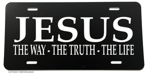 Jesus The Truth The Way The Life Christian Religious License Plate Cover - OwnTheAvenue