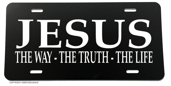 Jesus The Truth The Way The Life Christian Religious License Plate Cover - OwnTheAvenue