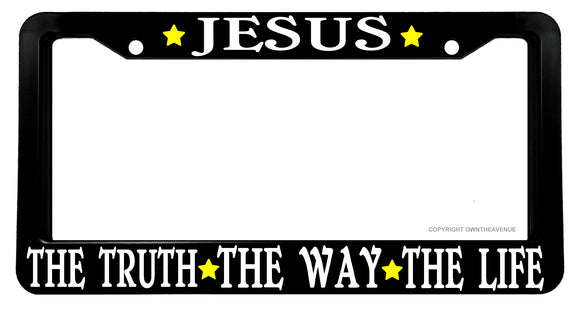 Jesus The Truth The Way The Life Christian God Peace License Plate Frame V01 - OwnTheAvenue