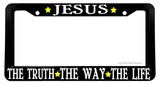 Jesus The Truth The Way The Life Christian God Peace License Plate Frame V01 - OwnTheAvenue