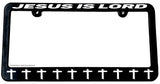 Jesus Is Lord Vintage Style Christian Cross Slim License Plate Frame - OwnTheAvenue
