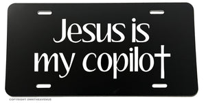 Jesus Is My Copilot Christian Model 2 Jesus Christ Religious License Plate Cover