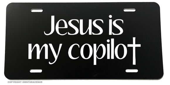 Jesus Is My Copilot Christian Model 2 Jesus Christ Religious License Plate Cover