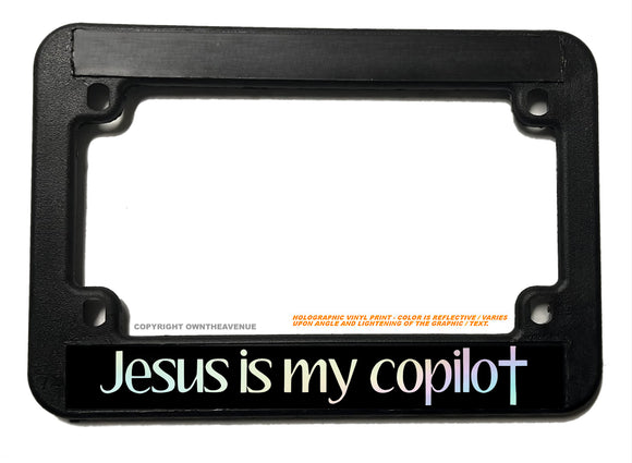 Christian Jesus Religious Oil Slick Motorcycle License Plate Frame - OwnTheAvenue